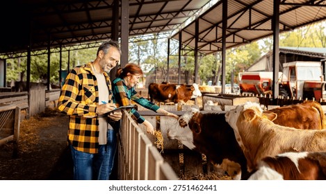 Farm family working together